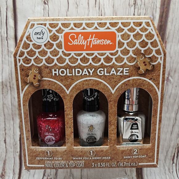 Sally Hansen Holiday Glaze Miracle Gel Gift Set Christmas Limited Edition Trio - Picture 1 of 4